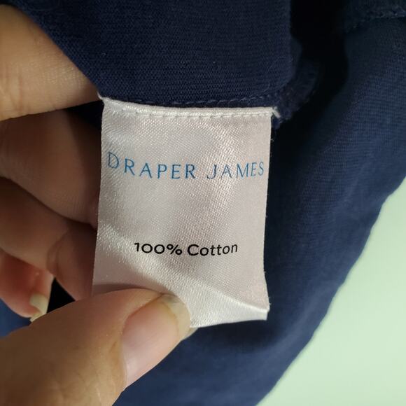 Draper James Womens Navy Blue Knit Eyelet Short Cap Sleeve Dress Size Medium - Picture 6 of 7